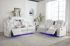MSPM070 3+2 Power reclining sofa with DDT / LED Strip / reading light / USB charging port / cup holders / storage WHITE color