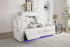 MSPM070 3+2 Power reclining sofa with DDT / LED Strip / reading light / USB charging port / cup holders / storage WHITE color