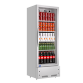 Commercial Display Refrigerator, Upright Swing Glass Door Merchandiser Fridge with LED Lightning, Reach-in Beverage Cooler for Shop Restaurant, ETL Approved, 10.9 Cu. Ft, SILVER