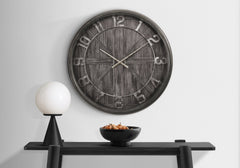 Clocks, 30" Round, Large Oversized, Wall Clock, Brown, Transitional