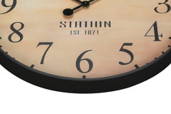 Clocks, 20" Round, Wall Clock, Antique Brown, Transitional