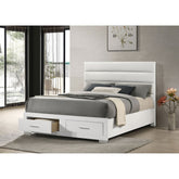 Dulcey White High Gloss Queen Storage Bed