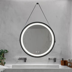 32inch Bathroom Led Classy Vanity Mirror with focused backplane,Black aluminum alloy frame,High Lumen,Dimmable Touch,Wall Switch Control, Anti-Fog ,CRI 95 Adjustable 3000K-4500K-6000K ,IP54 Waterproof