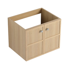 24" Wall-Mounted Bathroom Vanity, 2-Soft Closing Door, Oak, Plywood (Excluding Sink)