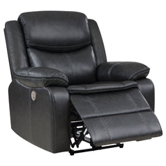 Salerno Dark Grey Upholstered Power Recliner Chair