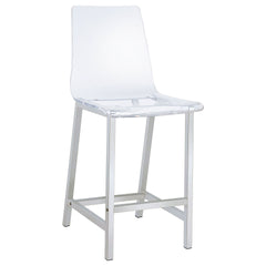 Clear and Chrome Counter Height Stools (Set of 2)