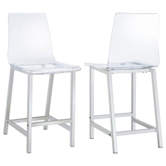 Clear and Chrome Counter Height Stools (Set of 2)