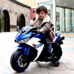 Electric motorcycle/ 12 V Kids toys motorcycle/Kids electric car/electric ride on toys for 3 4 5 6 years Boys Girls with Training Wheels/manual throttle/ drive by hand/Lighting wheels
