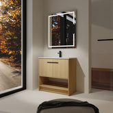 36" Bathroom Vanity with Ceramic Sink, 2 Soft Closing Doors, Freestanding Bathroom Cabinet Vanity, Plywood