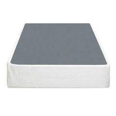 Twin Mattress Foundation 1pc Black Metal Frame with Textured Fabric Cover
