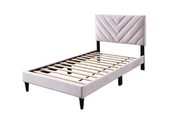 1pc Full Size Bed Adjustable Headboard Middle Support Legs Light Pink Finish Bedroom Furniture