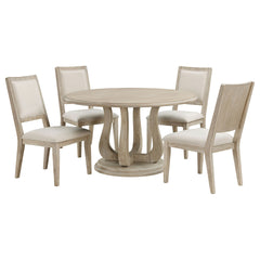 Rodota White Washed 5-piece Round Dining Table Set