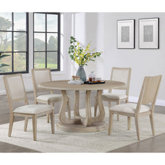 Rodota White Washed 5-piece Round Dining Table Set