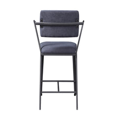 Grey and Gunmetal Open Back Counter Height Chairs (Set of 2)