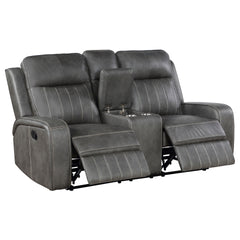 Forrest Grey Motion Reclining Loveseat with Console