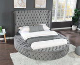 Hazel Queen Size Tufted Storage Bed made with Wood in Gray (NJ Inventory)