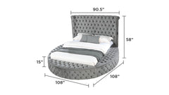 Hazel Queen Size Tufted Storage Bed made with Wood in Gray (NJ Inventory)