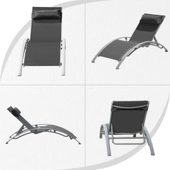Pool Lounge Chairs Set of 2-Dark Grey (2 Lounge Chairs)