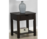 Fiorenza 20"W Dark Brown MDF End Table with Drawer