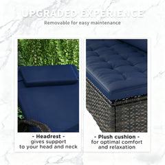 Rolling Outdoor Chairs,2 Reclining Chaise Lounge Chairs,with Cushion, Pillow, Headrest, Armrests, and Wheels