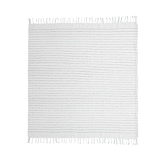 50x60" White Decorative Throw Blanket with Tassels and Horizontal Stripes, 2 Pack