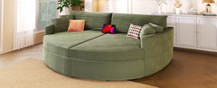 Oversized Double Chaise Lounge Sofa 102.3" Sofa Bed Upholstered Loveseat Sofa Couch with Deep Seat and USB Ports for Living Room, Green