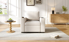35.4" Modern Sofa Pull-out Sofa Bed Sofa Couch Single Sofa Chair for Living Room, Beige