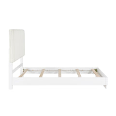 Luxurious Pearl White Finish King Bed Soft Upholstery Headboard Panel Glam Bedroom Furniture 1pc