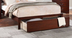 Rustic Style 1pc Eastern King Size Bed Two Panel Headboard Footboard Drawer Cherry Finish Bedroom Furniture