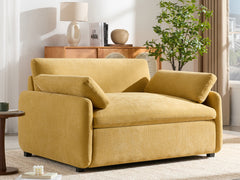 50*43" Oversized Chenille Single Sofa Chair, Wide and Deep Seat Accent Chair, Modern Upholstered Comfy Armchair, Couch Lounge with Pillows for Living Room&Apartment
