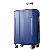 Hardshell Luggage, Lightweight Durable ABS Suitcases with Double Wheels, Expandable 24-inch Checked Luggage 24" (Blue)