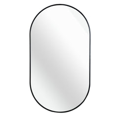 Black 20 x 28 Inch Metal Oval Mirror