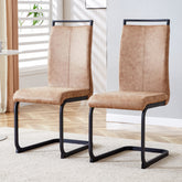Dining Chairs,tech cloth High Back Upholstered Side Chair with C-shaped Tube Black Metal Legs for Dining Room Kitchen Vanity Patio Club Guest Office chair (Set of 2)W115155748