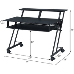 Black Music Recording Studio Desk with Keyboard Tray