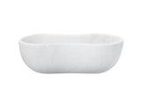 White natural marble bathroom vessel sink, semi-polished surface, natural stone, genuine marble, real marble, 23.6x14.2xh7.1 inches/600X360Xh180 mm