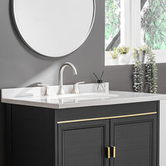 Bathroom Stainless Steel Faucets for Sink 3 Hole Brushed Nickel 8 inch Widespread Bathroom Sink Faucet Double Lever Handle Faucet Bathroom Vanity Faucet Basin Mixer Tap Faucet with Pop-Up Drain