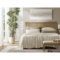 4-Piece Cal King Stretch Jersey Sheet Set, Ivory