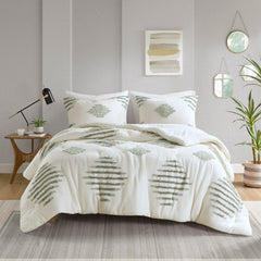 King/Cal King 3 Piece Cotton Blend Chenille Comforter Set