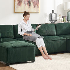 UNITED WE WIN Modular Sectional Sofa U Shaped Modular Couch with Reversible Chaise Modular Sofa Sectional Couch,6- Seat Convertible Sofa,Fit for Living Room