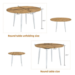 With a clever retractable mechanism, the Wood Grain MDF table top and silver metal legs and has a smooth and delicate surface.The unique look creates the sleek silhouette of a modern home.