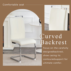 Set of 2 Cream Textured Granular Fabric Material Dining Chairs: 39.3" High, 20.4" Ergonomic Backrest, Ideal for Dining Room, Living Room & Modern Spaces, Stylish & Comfortable