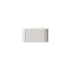 DINA 30'' Wall Mounted Plywood Cabinet with Carrara White Sintered Stone Countertop, One Drawer, NO Basin, NO Faucet and Drain, White Color (New SKU)