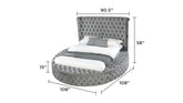 HAZEL Queen 5 Pc Tufted Upholstery Bedroom Set Made with Wood In Gray(NJ INVENTORY)