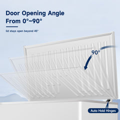 ORIKOOL Chest Freezer 7.0 Cu.ft Solid Top Commercial Deep Chest Freezers with Lockable Stay-Open Lid Painted for Back-of-House Bulk Storage