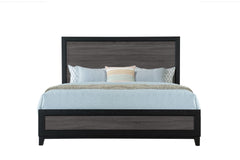 SOLUTO GREY AND BLACK KING BED