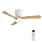 42-Inch Matte White Ceiling Fan with DC Motor, Dimmable LED Light, Timer & Memory for Living Room & Bedroom