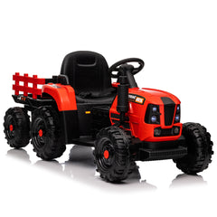 Ride on Tractor with Trailer,24V 400W Powered Electric Tractor Toy w/Remote Control,electric car for kids,Three speed adjustable,Power display, USB,MP3 ,Bluetooth,LED light,Two-point safety belt.
