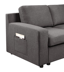 Waylon 145.5" Gray Linen 7-Seater U-Shape Sectional Sofa Chaise with Pocket
