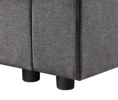 Waylon 145.5" Gray Linen 7-Seater U-Shape Sectional Sofa Chaise with Pocket