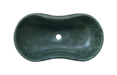 Green natural marble bathroom vessel sink, polished surface, natural stone, genuine marble, real marble, 23.6x14.2xH7.1 inches/600x360xH180 mm